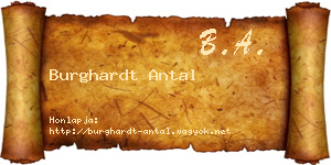 Burghardt Antal névjegykártya